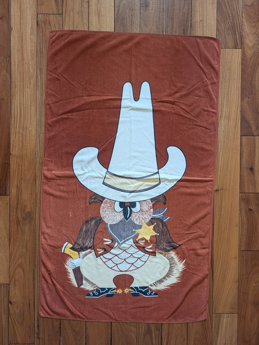 Ames Vintage Owl Sheriff Beach Towel (OS)